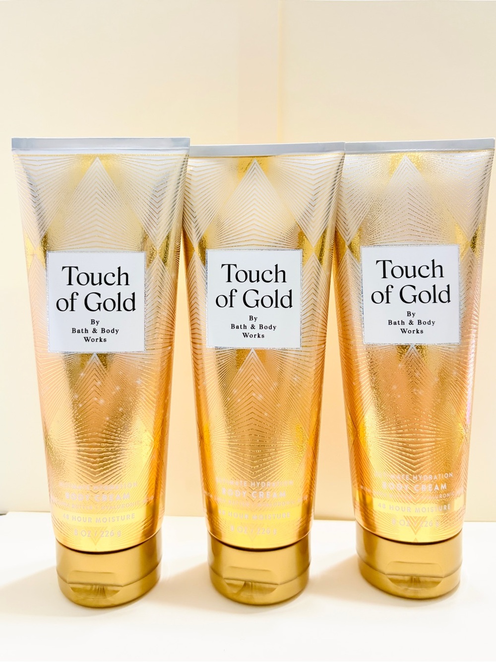Bath & Body Works Touch of Gold Body Cream - pack of 3 new 8 fl oz
